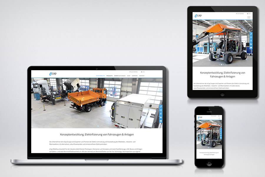 E-Cap Mobility - Contao Website & Webdesign